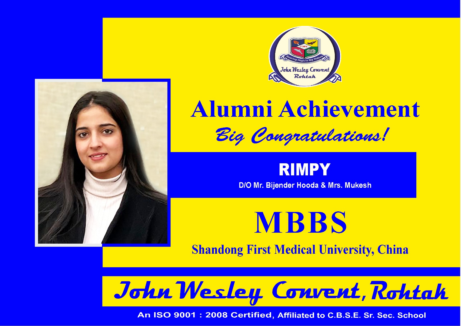 Johnwesley Convent Alumni 1 — alumnus of John Wesley Convent School