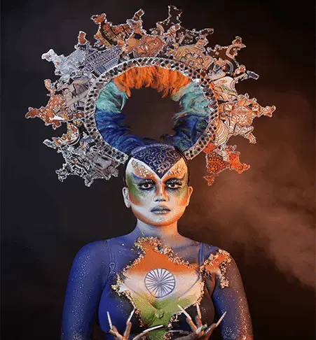 Makeup Headdress - UK International Beauty School — held by UK International London Beauty School, Ghaziabad