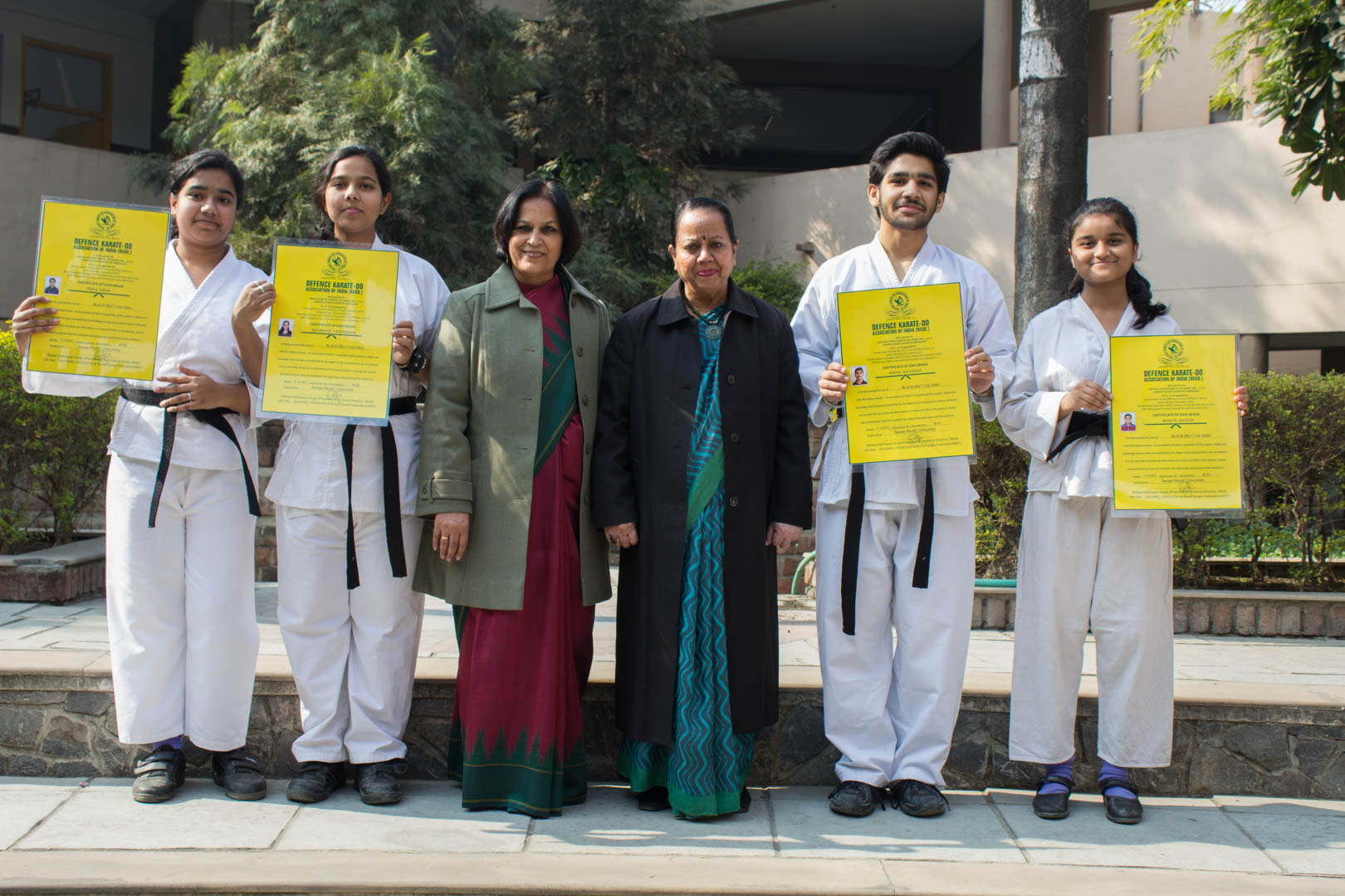 Karate Black Belt Certifications — held by Manava Bharti India International School