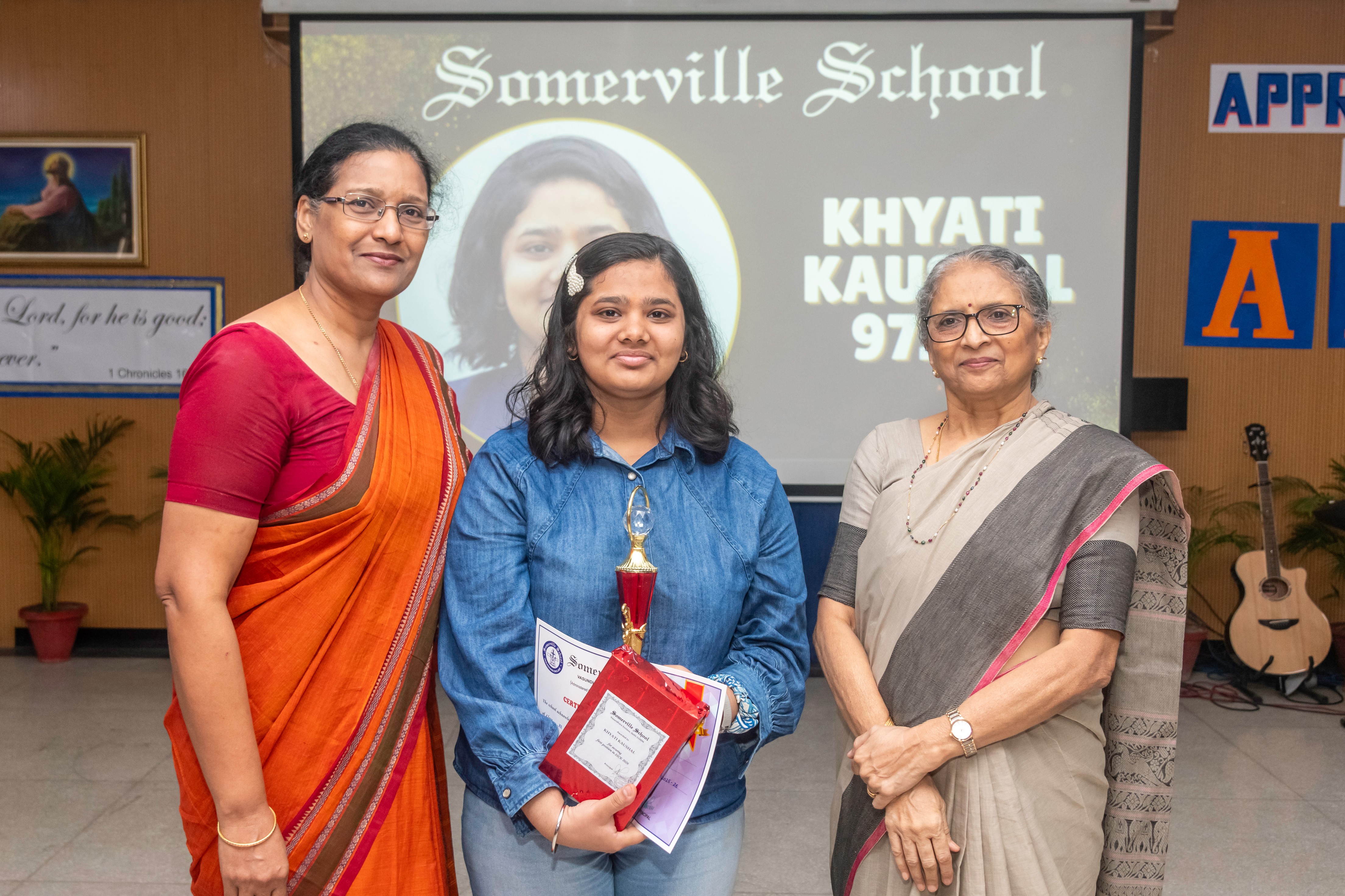 CLASS XII TOPPER FIRST POSITION-KHAYATI KAUSHAL-97.8% — alumnus of Somerville School, Vasundhara Enclave Delhi