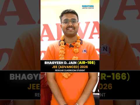 JEE Advanced 2026 AIR 166: Bhagyesh D. Jain’s Inspiring Journey 🏆 — alumnus of Narayana Institute, Jaipur