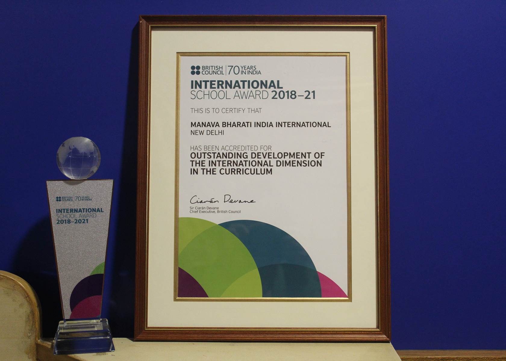 British Council International School Award - 2018-2021 — held by Manava Bharti India International School