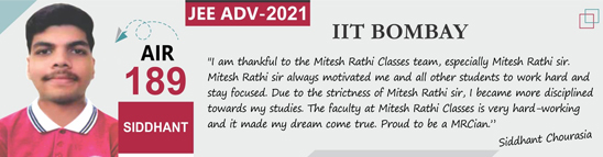 institute in Bhopal for JEE Main — alumnus of Mitesh Rathi Classes