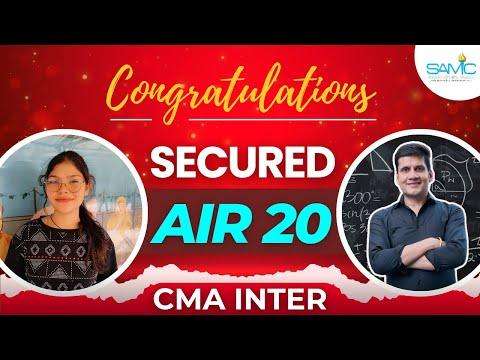 AIR 20 CMA Intermediate - Sachin Ajmera Classes All India Ranker Interview — alumnus of Sachin Ajmera Classes, Jaipur
