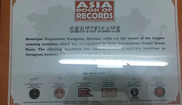 Limca Book of Records — held by Ryan International School, Bhondsi, Gurugram