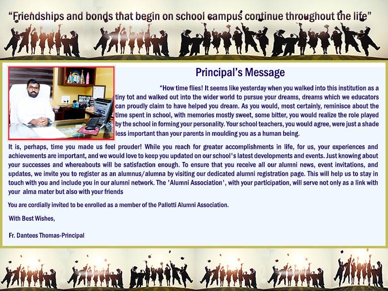 Click here for Alumni Registration — alumnus of St Vincent Pallotti School