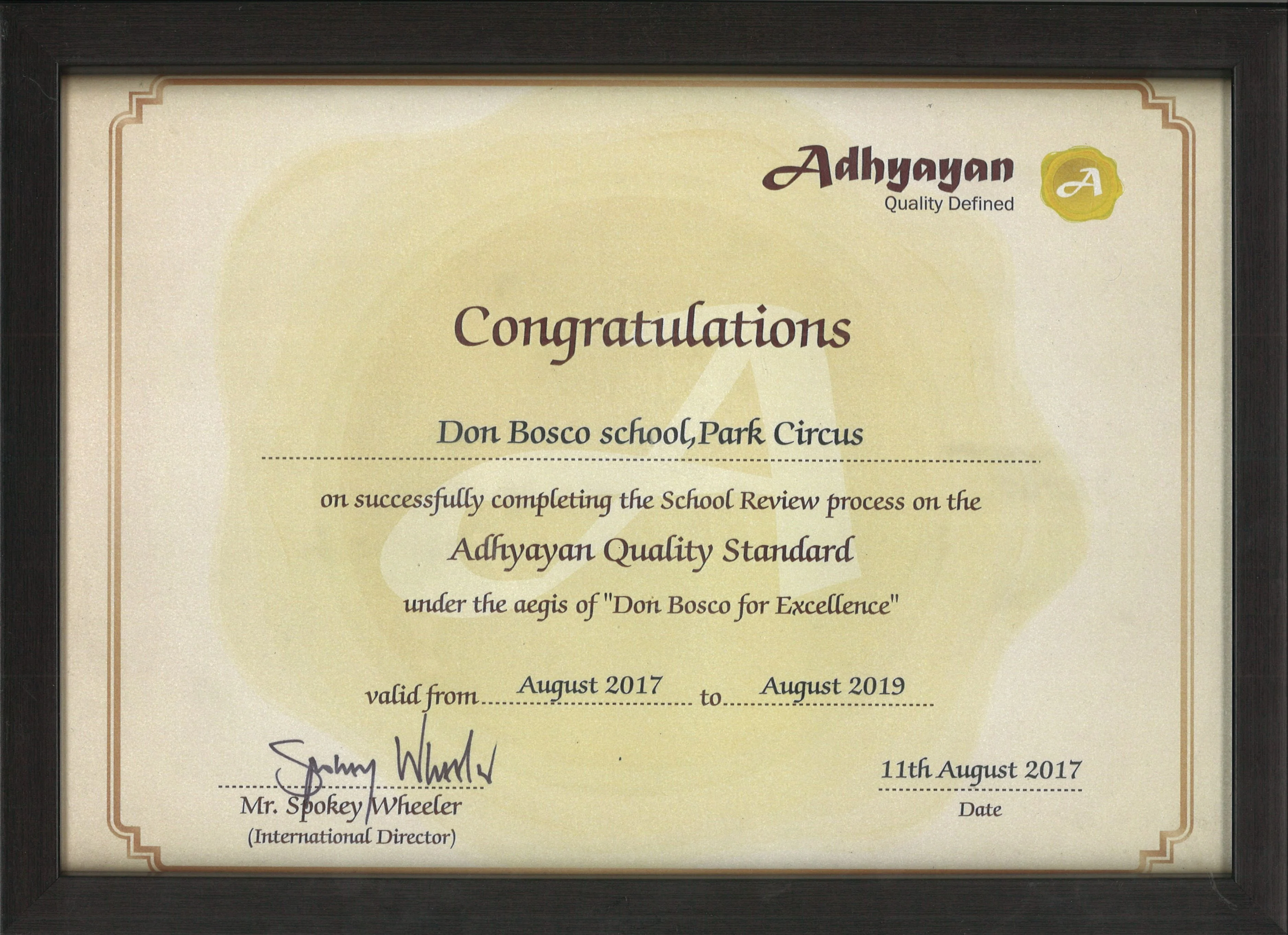 School Certificate 7 — Don Bosco School