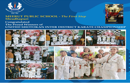 Silver medal in 6th Open District Karate-do Championship — Meerut Public School, The First Step, Shradhapuri