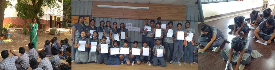 Swachhata Green School Drive Swachhata Participation day — Home
Dr. Nalli Kuppuswami Vivekananda Vidyalaya Junior College, Korattur, Chennai