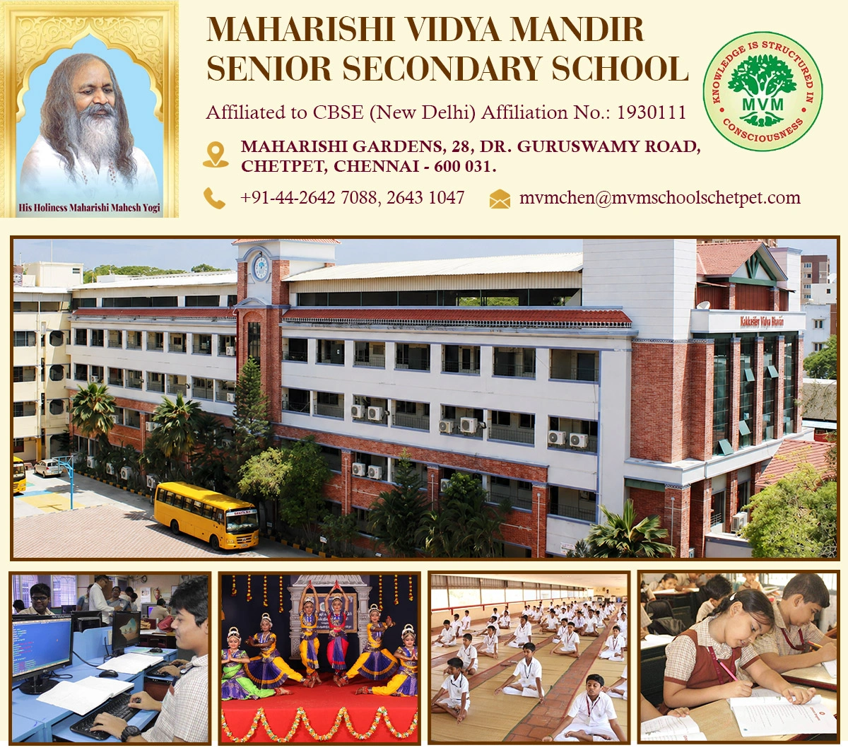 Maharishi Vidya Mandir, Chetpet logo