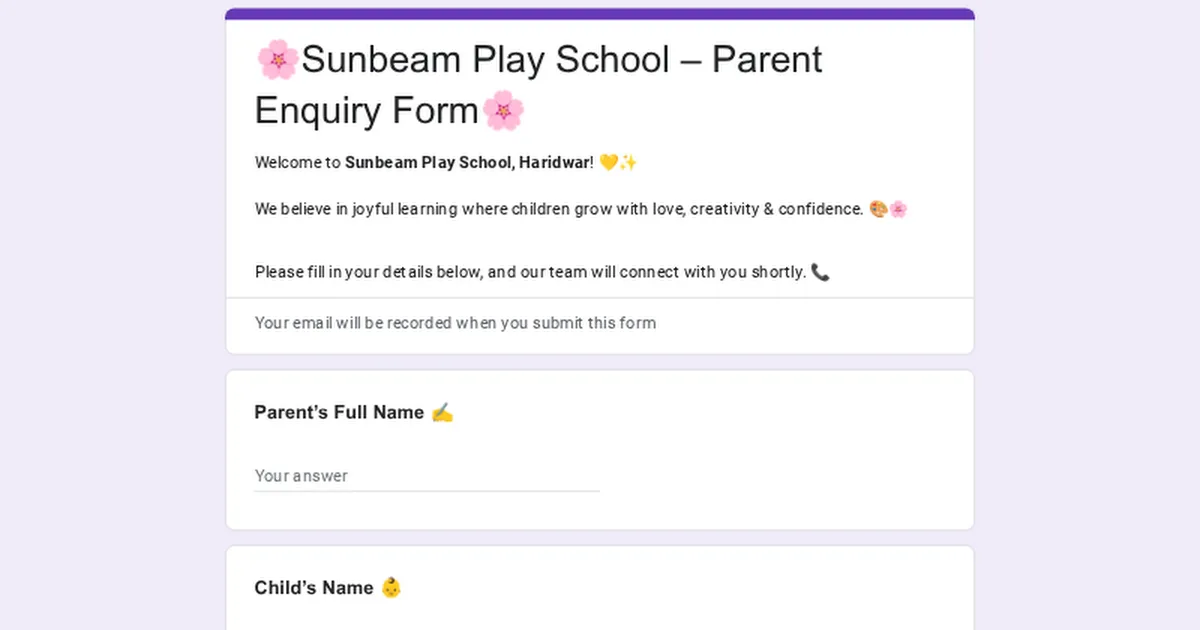 Sunbeam Play School