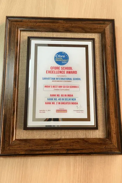 CFORE School Excellence Award - Sarvottam International School — Sarvottam International School
