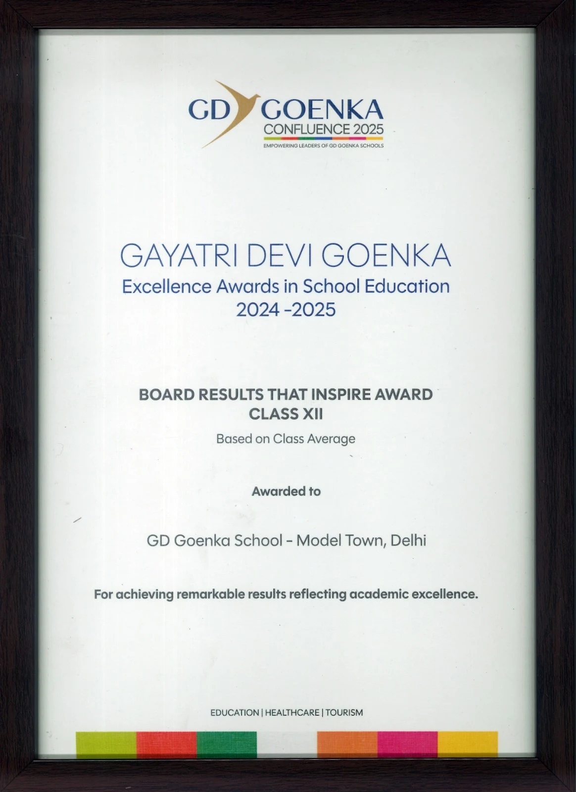 Goenka Board Results That Inspire Award — GD Goenka Public School, Model Town