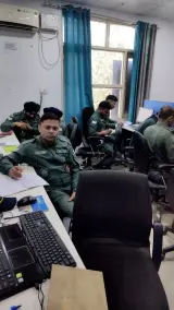 Indian Air Force officers practicing CAD in SKYSYS computer lab — held by SkySys Engineering, Mohali