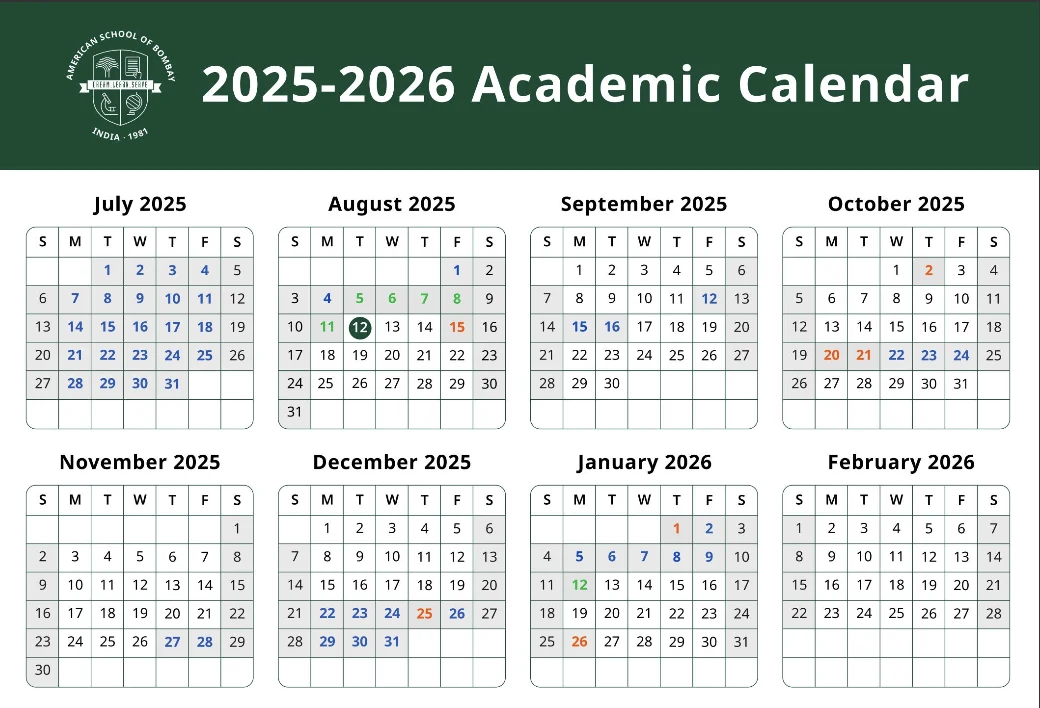 Calendar — alumnus of American School of Bombay (ASB)