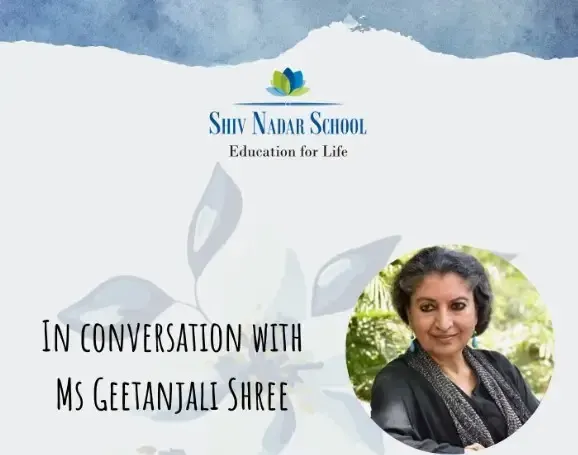 Interaction with Geetanjali Shree at Shiv Nadar Sc… — alumnus of Shiv Nadar School - Noida